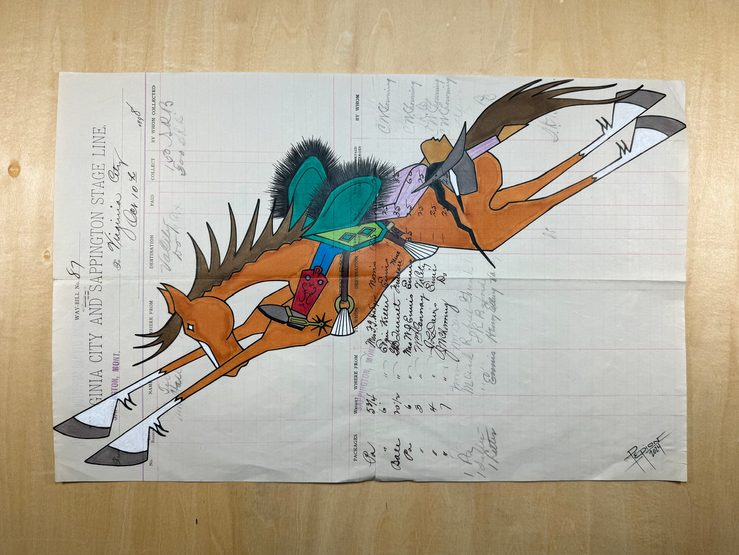 Wild Bronc (cowboy on brown horse)